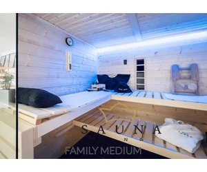 SENTIOTEC Finnsauna FAMILY MEDIUM, Massivholzsauna, 196 x 159 x 204 cm