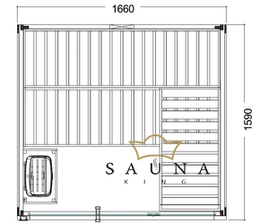 HARVIA Family Small finn- und infrasauna 166x159cm
