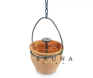 Aufgusstopf für Finn- und Biosauna mit Tropfventil, Schwarz