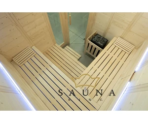 HARVIA Finnsauna Komfort Corner mit Saunaofen & Steuerung 206 x 206 cm