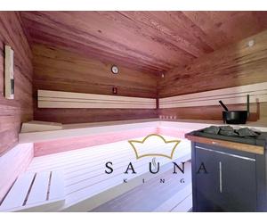 SAUNA KING Finnsauna für 4-5 Personen aus Altholz