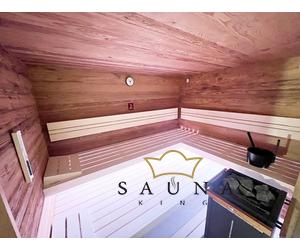 SAUNA KING Finnsauna für 4-5 Personen aus Altholz