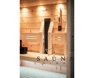 SAUNA KING Finnsauna für 3-4 Personen aus Zirbenholz