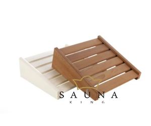 Formschöne Sauna  Kopfstütze aus Thermo Holz