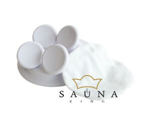 Ergonomische 4 Punkt- Sauna Kopfstütze, für Dampfbad und Hamam mit Frottierbezug