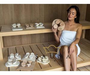 HaLu Ergonomische Sauna Kopfstütze, Espenholz, eckig