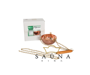 Kupferschale Set mit Saunaduft und Himalaya Salzbrocken