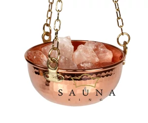 Kupferschale mit 3er Kette u. Holzgriff, 1 L