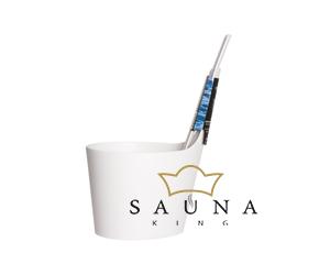 RENTO "Pisara" Saunakübel mit Kelle, Biocomposite, Weiß