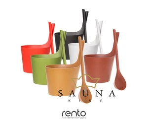 RENTO "Pisara" Saunakübel mit Kelle, Biocomposite, Braun