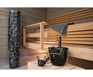 Harvia Click Saunakübel Set, 7 L, Kunststoff, schwarz