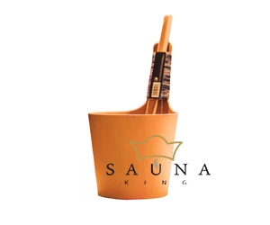 RENTO "Pisara" Saunakübel mit Kelle, Biocomposite, Braun