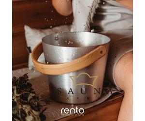 RENTO Saunakübel-Set aus Aluminium, Silber, 5L