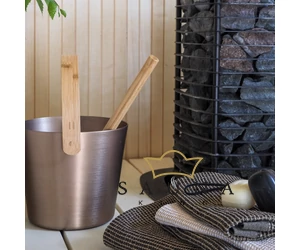 RENTO Saunakübel-Set aus Aluminium, Champagne, 5L