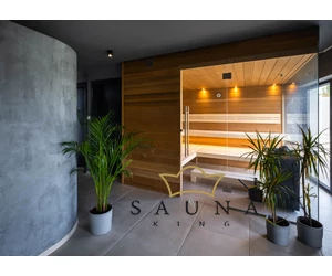 SAUNA KING Holz/Edelstahl Luxus Rohrgriff Set für Saunatür, 800 mm