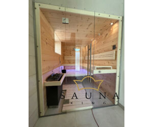 SAUNA KING Holz/Edelstahl Luxus Rohrgriff Set für Saunatür, 800 mm