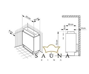 EOS Finnische Saunaofen P1+, 10kW-15kW, Anthrazit, Stehofen