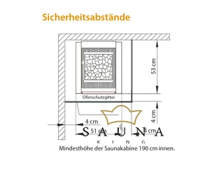 EOS Finnische Saunaofen Stone S60, 9 kW-15 kW, Anthrazit, Stehofen