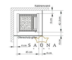 EOS Bio-Kombi Saunaofen Stone S25 Vapor, Schwarz 7,5 kW - 9 kW