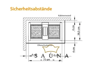 EOS Finnische Saunaofen Herkules XL S50, 12kW-15kW, Schwarz, Stehofen