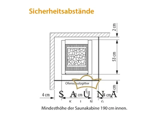 EOS Finnische Saunaofen Herkules S60, 9 kW-15 kW, Anthrazit, Stehofen