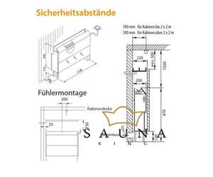 EOS Finnische Saunaofen 46 U Compact (Hinterwandofen), 6kW-7,5kW