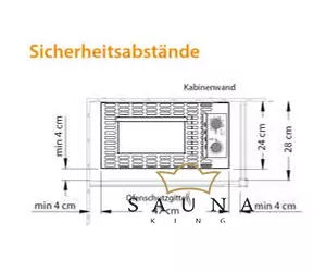 EOS Finnische Saunaofen Filius W mit integrierter Steuerung 4,5kW-7,5kW, Anthrazit, Wandmontage