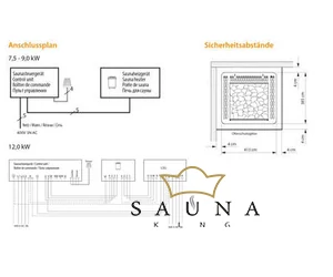 EOS Finnische Saunaofen Finnrock, 7,5kW-12kW, Anthrazit, Stehofen