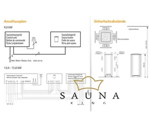 EOS Finnische Saunaofen Saunadome II, 9kW-18kW, Anthrazit, Stehofen