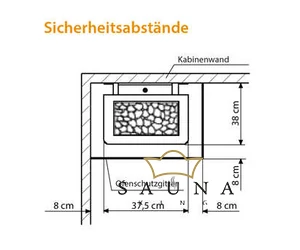 EOS Finnische Saunaofen Thermo Tec W, 6kW-9kW, Anthrazit, Wandmontage
