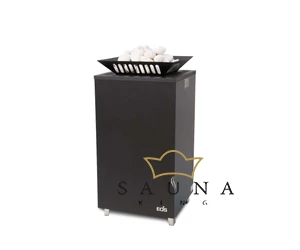 EOS Finnische Saunaofen Cubo Avantgarde, 9,0 kW-12 kW, Schwarz, Stehofen