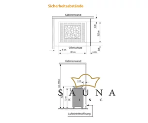 EOS Finnische Saunaofen Cubo Avantgarde, 9,0 kW-12 kW, Schwarz, Stehofen