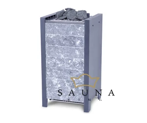EOS Finnische Saunaofen Stone S25, 7,5kW-9kW, Schwarz, Stehofen