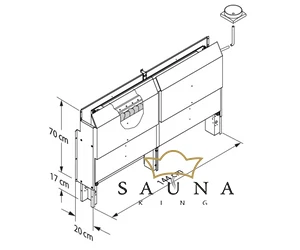 EOS Finnische Saunaofen 46.U XL, Hinterwandofen, 15kW-18kW, Edelstahl, Stehofen