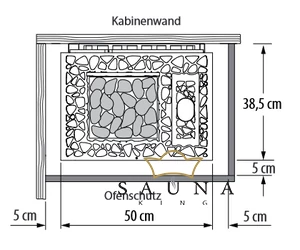 EOS Verdampferofen BiO Organic W, 6kW-10,5kW, Schwarz, Wandmontage