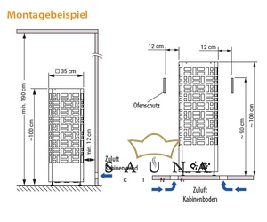 EOS Finnische Saunaofen Edge Control, 7,5kW-9kW, Edelstahl, Stehofen