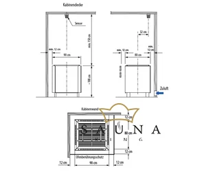 EOS Finnische Saunaofen Mega S HD, 36kW-48kW, Schwarz, Stehofen