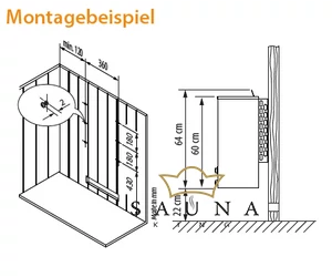 EOS Finnische Saunaofen Moment Control W, 7,5kW-9kW, Schwarz, Wandmontage
