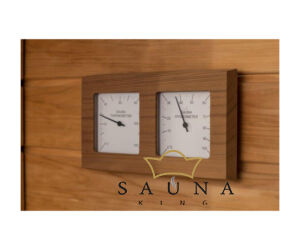 Sauna Thermo- und Hygrometer aus Rotzeder, geteilt