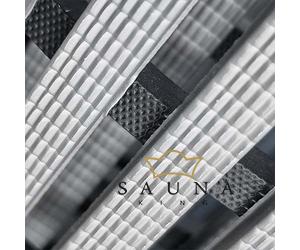PVC-freie Sauna Bodenmatte aus TPE, 100 cm breit, silbergrau oder champagne, je lfm. 