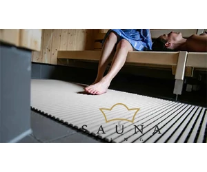 PVC-freie Sauna Bodenmatte aus TPE, 100 cm breit, champagne, je lfm.