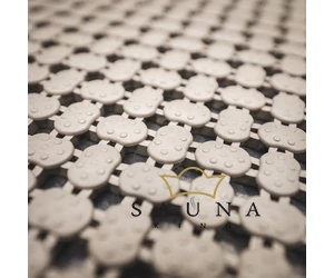 PVC Kunststoff Sauna Bodenrost Basic 20 x 20 cm, hell-grau