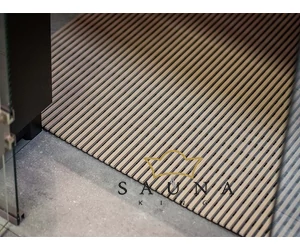 PVC-freie Sauna Bodenmatte aus TPE, 80 cm breit, silbergrau, je lfm.