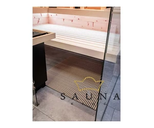 PVC-freie Sauna Bodenmatte aus TPE, 80 cm breit, silbergrau, je lfm.