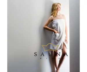 FINNSA Damen Sauna-Kilt Teddy-Plüsch, Weiß