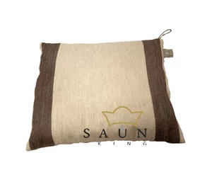 EMENDO Saunahut und Kissen, beige-braun gestreift