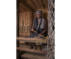 Pikkupuoti Herren Sauna-Kilt aus Baumwolle, 100 cm lang, grau