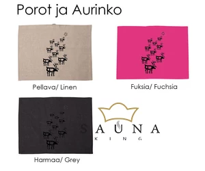 Pikkupuoti Sauna Sitztuch aus 100% Leinen, Fuchsia