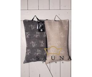 Pikkupuoti Saunakissen aus 70% Leinen-30% Baumwolle, Beige mit Rentier Motiv