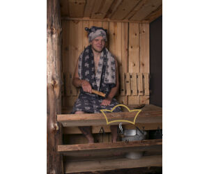 Pikkupuoti Sauna-Mütze „ELCH” aus 100% Baumwolle, grau